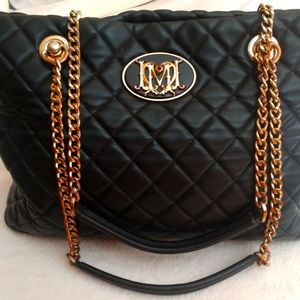 Vintage large black quilted Love Moschino bag